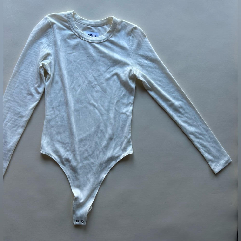Pistola cream Ribbed Bodysuit - Picture 3 of 9